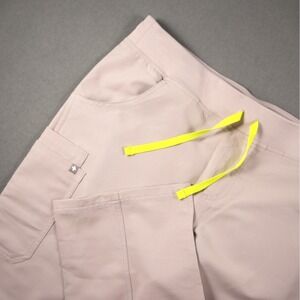 FIGS Kade Cargo Scrub Pants Women L Pink Neon Drawstring Cargo T21004